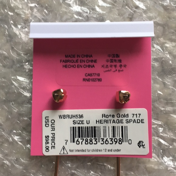 NWT Kate Spade Rose-Gold Heart Drop Earings - Picture 6 of 7